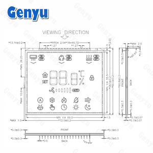 3.5 Inch Va Wit Op Zwart 3 Cijfers <span class=keywords><strong>Lcd</strong></span>-Scherm 19pin Gesegmenteerd Scherm Met Witte Achtergrondverlichting Voor Thermostaat - Product Image 5