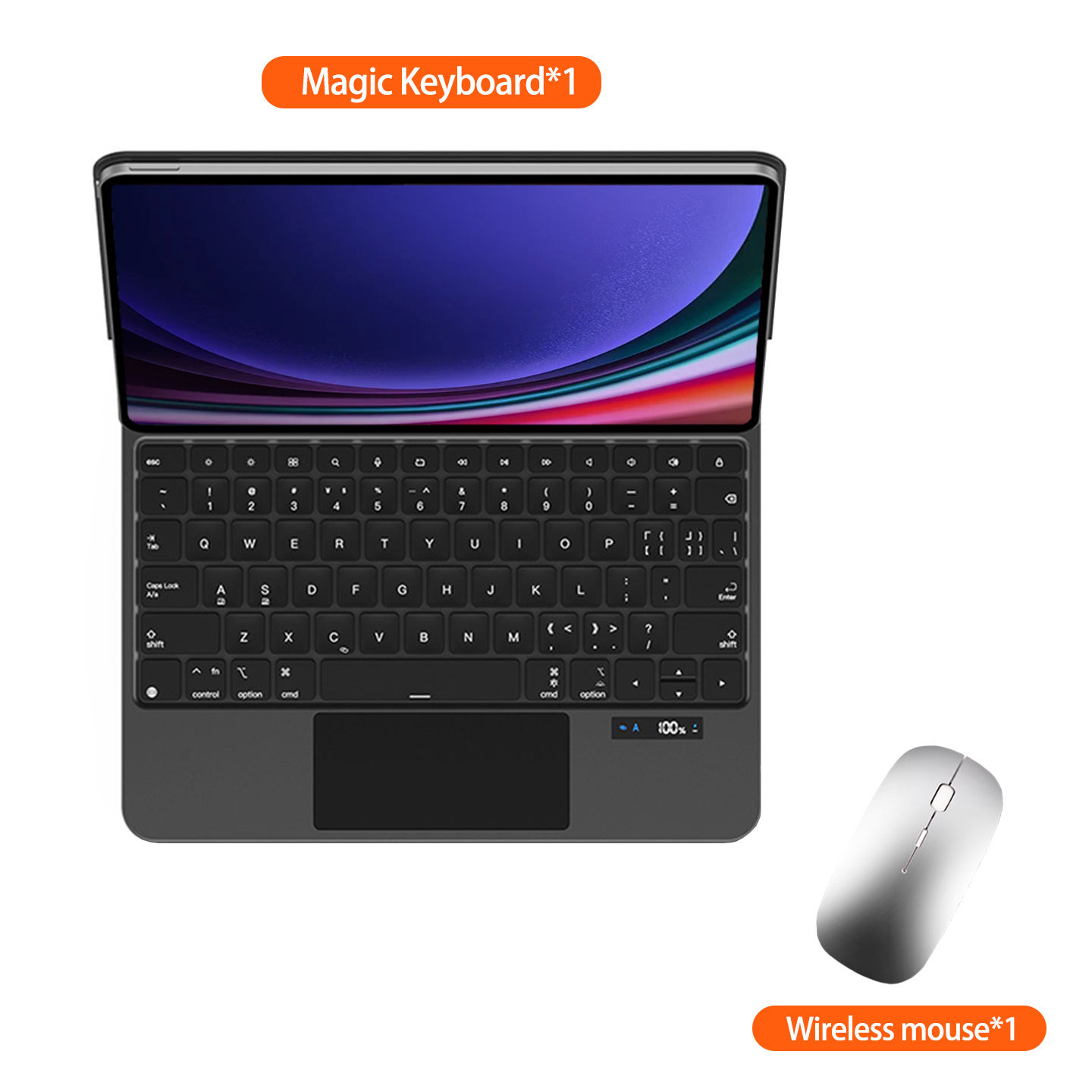 Pour Samsung Galaxy Tab S9+ 12.4" Noir