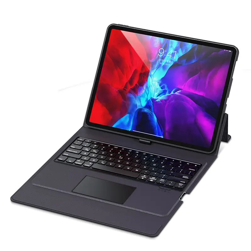 Usams BH686 Casing Keyboard 12.9 Inci, Sarung Tablet Kulit PU Pintar Dapat Dilepas dengan Tempat Pensil untuk iPad