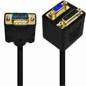 VGAオスからVGA + DVI 4K解像度ケーブルPVCジャケット1対2スプリッター接続24 + 5ピン - Product Image 6