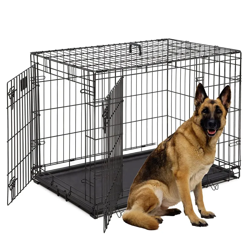 48 ''có thể gập lại ráp kim loại lớn XXL Dog lồng kim loại cũi, Stackable Dog lồng cho chó lớn, Bán Buôn Dog Crate