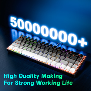 Hot Swap 68 Keys Gaming Keyboard PBT Side Printed Keycaps Blue Switch Purple Pink Wired Teclado mecánico para computadora portátil - Product Image 2