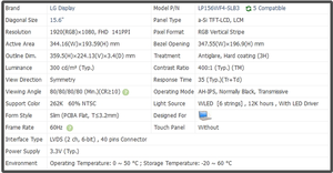 LP156WF4-SLB2 LP156WF4-SLB3 LP156WF4-SLB5 LP156WF4-SLB6 LP156WF4-SLB7 LP156WF4-SLC1 15.6 inch LCD màn hình hiển thị IPS Bảng điều chỉnh - Product Image 4