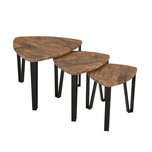 Juego de 3 mesas de centro de anidamiento apilables triangulares para lugares pequeños - Product Image 5
