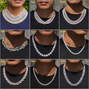 Hip Hop takı zinciri 14k 25MM 24 "700G 999 gümüş ağrı küba zincir buzlu Out Moissanite kilit buzlu Out küba bağlantı zinciri - Product Image 6