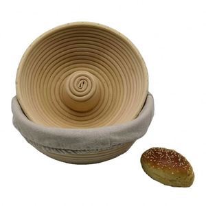 Bread Proofing Basket With Guide Baskets 10&quot; Round 9In Box for Sourdough Storage Homemade Flour Duster Linen Liners Mini Dough - Product Image 6