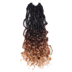 14 inch Boho <span class=keywords><strong>Havana</strong></span> <span class=keywords><strong>Twist</strong></span> Crochet hộp Bím Tóc Ngắn <span class=keywords><strong>Bob</strong></span> 12 rễ cho Ombre Nâu tổng hợp nhiệt độ cao sợi bện tóc - Product Image 6