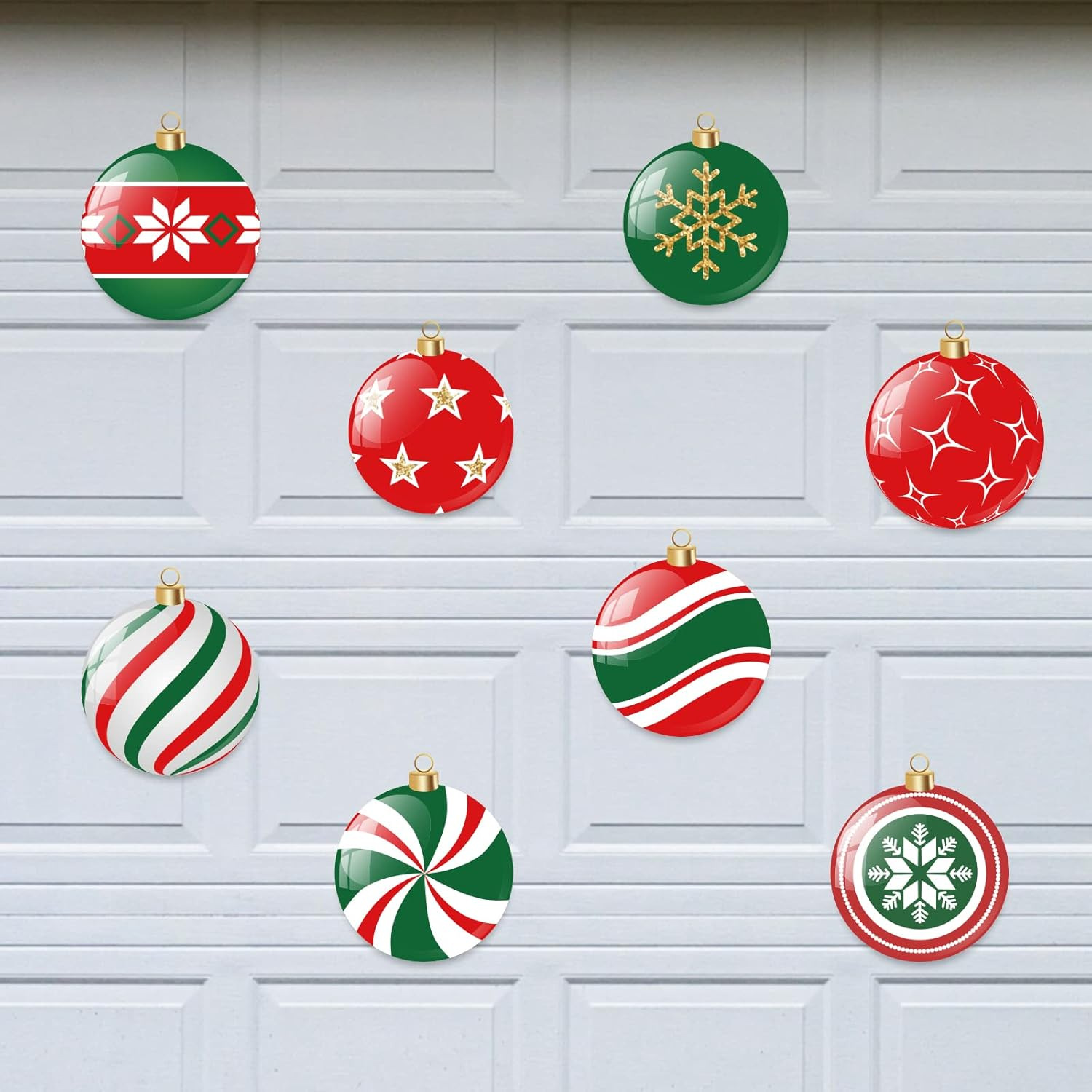 Autocollant magnétique pour porte de garage Boule de Noël 6