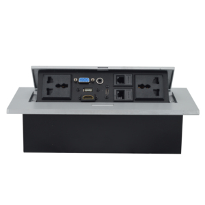 Desktop <strong>Mounted</strong> Conference Power Socket Cat6 Data Built-In Pop-Up Table Outlet <strong>UK</strong>/US/EU/Universal Standard 16A/10A - Product Image 1