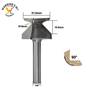 Savaşçı Bit yerleştirme freze kesicisi 1/4 inç Shank ark bükme Bit R10 yönlendirici Bit bükme ahşap dolap kapı - Product Image 3