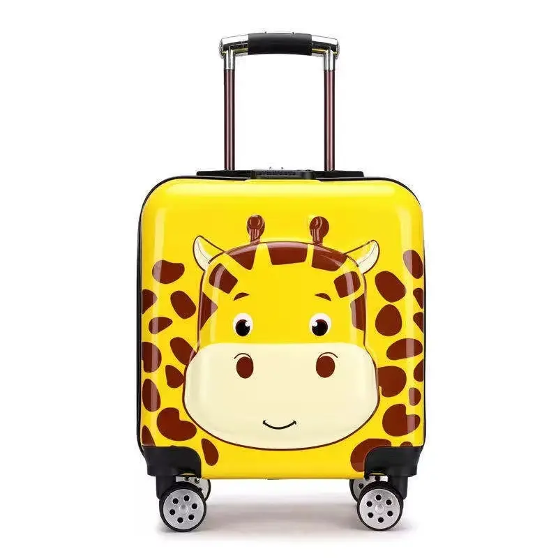 Sıcak satış havaalanı sevimli seyahat sert karikatür araba çocuk 3d arabası çocuk küçük bagaj bavul
