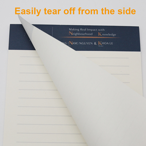 Custom Offwhite Hotel Notepad Logo and QR <strong>Code</strong> with Wide Ruled Notepad and Glued Paper Notepads
