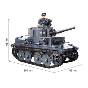 仿真坦克模型积木塑料坦克砖玩具德国38t轻型坦克658儿童积木套装