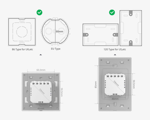 SONOFF T5-1C-120 1CH Wi-Fi akıllı anahtar 120 tipi dokunmatik duvar paneli ile çalışmak EWeLink Alexa Google Siri Alice - Product Image 4