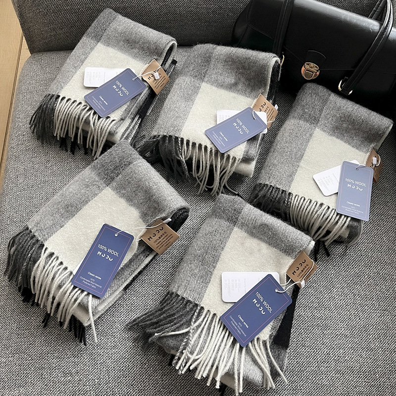 09 plaid noir et blanc-18030cm