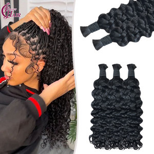 FH fabrika 12A İtalyan kıvırcık ham toptan insan saçı örgü için hiçbir atkı 100g brezilyalı doğal siyah örgü insan saçı - Product Image 1