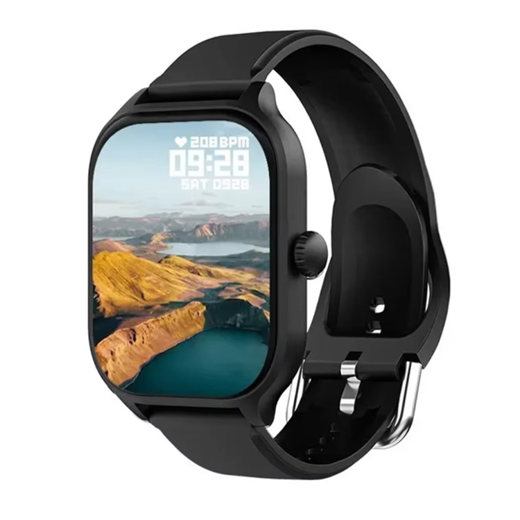 2 Black -- Silicone Strap