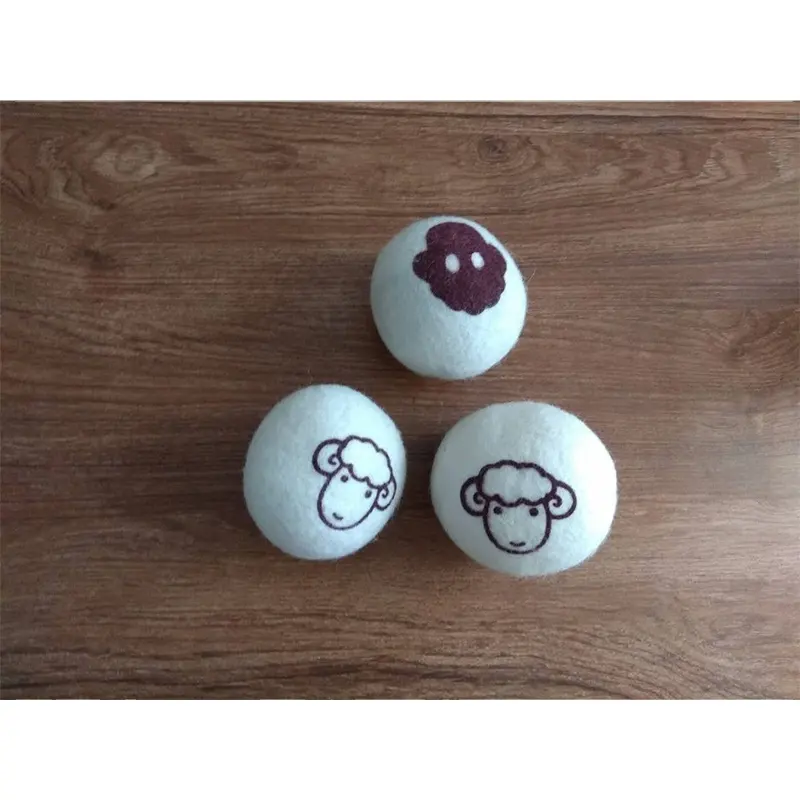 Benutzer definierte Logo gedruckt Schafwolle Wäsche Filz trockenen Ball
