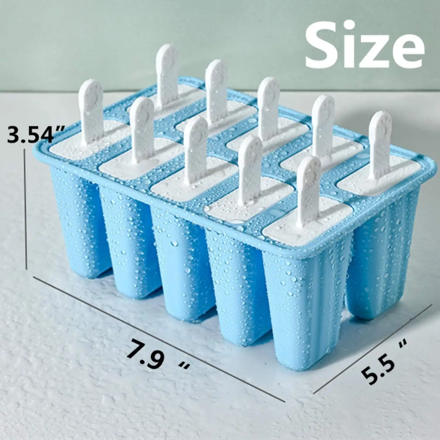 イージーリリースシリコンアイスクリームモールド10キャビティスパイラルアイスクリームアイスアイスキャンデーメーカーツールスティック付き