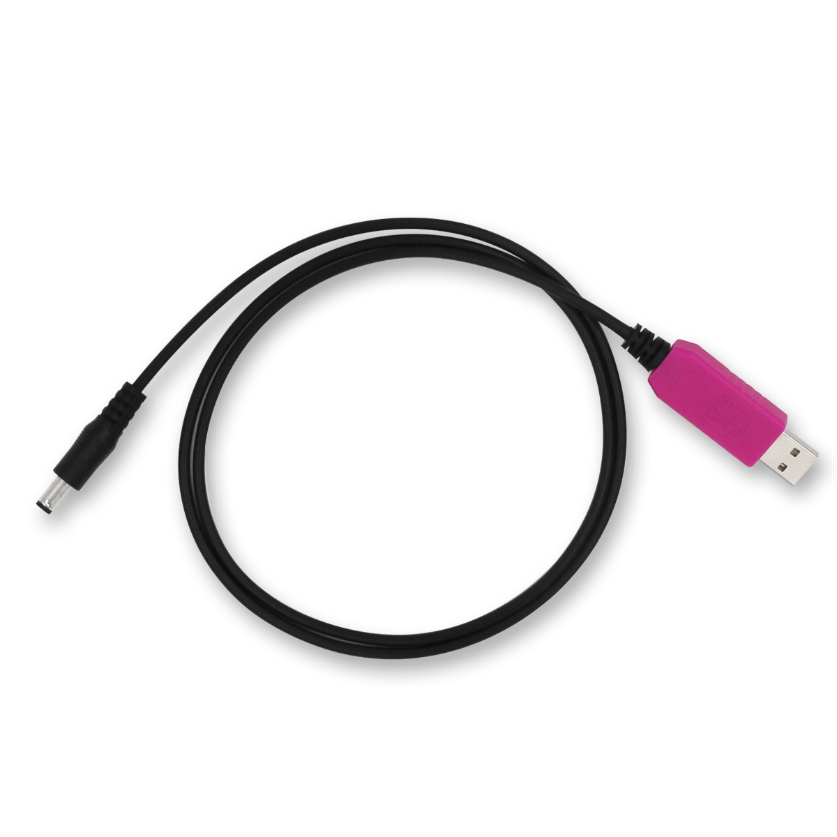 USB to DC Step-Up Power Cable with Transparent pink Shell