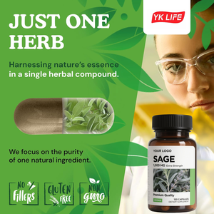 Prviate Label بذور شيا الخالية من السكر وظيفة إدراكية عالية النقاء لا سكر الغلوتين كبسولات حكيم عضوية للصحة للجميع - Product Image 4