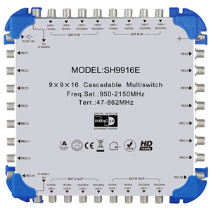 CE เครื่องรับสัญญาณดาวเทียมดิจิตอล diseqc 1.2 10 in 16 OUT น้ำตกสวิตช์หลาย950 ~ 2150MHz - Product Image 5