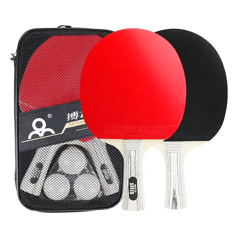 Neues Design Boli Tischtennis schläger Marken Matte Rubber Ping Pong Paddel Set Net Bag