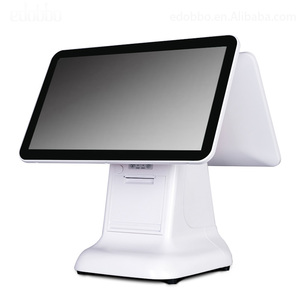 80mmサーマルプリンターとスキャナーを内蔵した15.6インチデュアルスクリーンWindowsオールインワンPOSシステム - Product Image 1