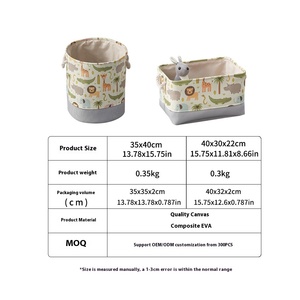 Phim Hoạt Hình Vải Đồ Chơi Lưu Trữ Hộp Lớn Dày Gấp Lưu Trữ Giỏ Cho Trẻ Em Của Quần Áo Bẩn Bé Đồ Lặt Vặt Vải Bền - Product Image 4