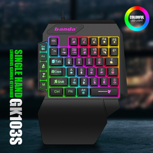 Teclado para juegos con una mano retroiluminación LED USB Multimedia impermeable máquina de escribir Mini teclado de computadora - Product Image 6