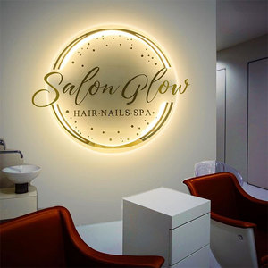 <span class=keywords><strong>Led</strong></span> Sign Board Logo Schild Wand schilder Benutzer definierte Leucht buchstaben Zeichen Kreis Namensschild für Business Decor