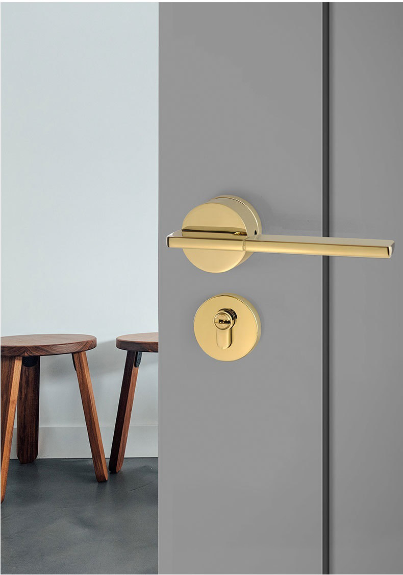 New Italy Hot Sale Hotel Room Design Zinc Alloy Gold Lever Door Handle Mortise Door Lock