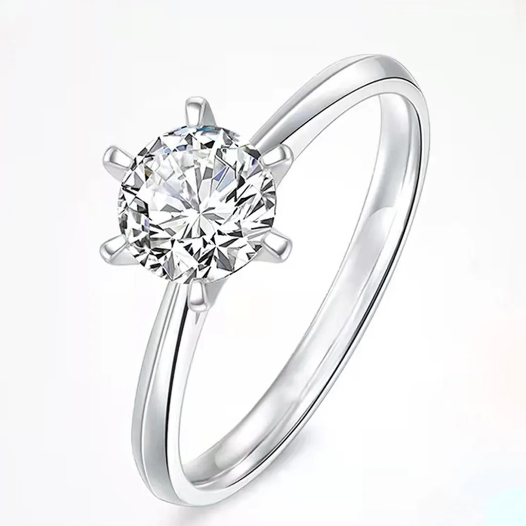 Prezzo anello in oro bianco 18 carati con diamante in oro bianco 18 carati personalizzato anello da donna in oro bianco 18 carati per matrimonio