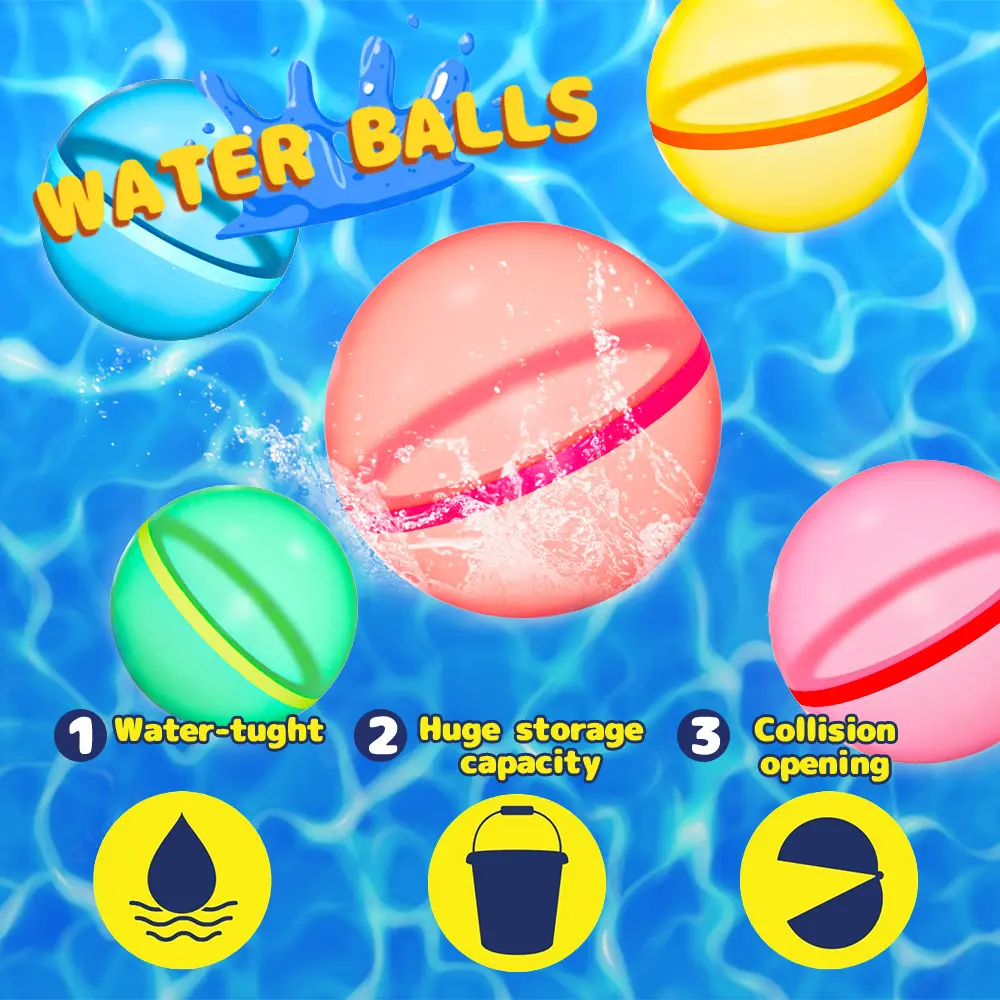 Venta al por mayor verano magia silicona juguete manojo rápido fácil de llenar autosellado recargable waterpolo CPC certificado reutilizable globo de agua