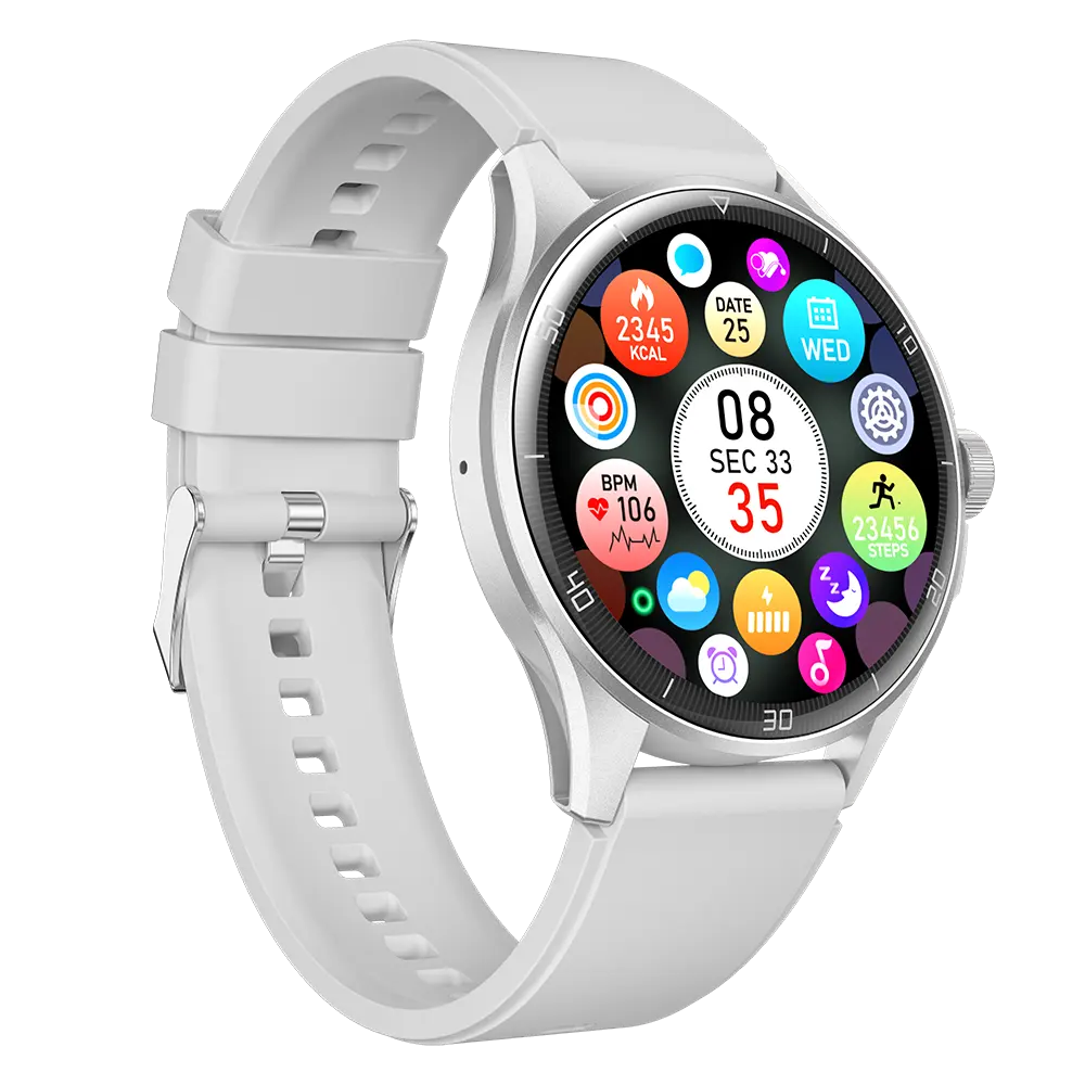 Özel Bluetooth çağrı bildirimi AM05L 1.43 inç smartwatches mesafe kalori adımları izleme erkekler kadınlar akıllı saatler
