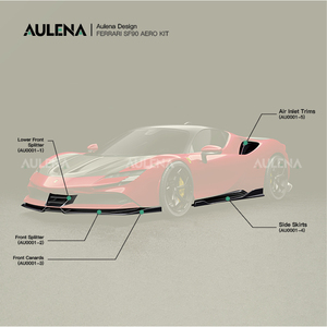 Aulena Neues Upgrade Dry Carbon Auto Hecks toß stangen Splitter Zubehör Heck diffusor Für Ferrari SF90 - Product Image 4