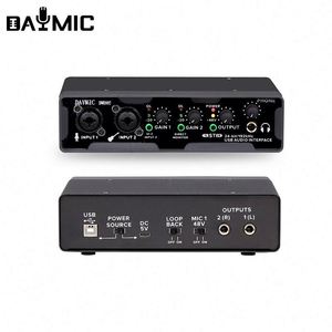 Mezclador de tarjeta de sonido externa, nuevo diseño, grabación de estudio en casa, 6,35 XLR, entrada Jack USB, interfaz de audio