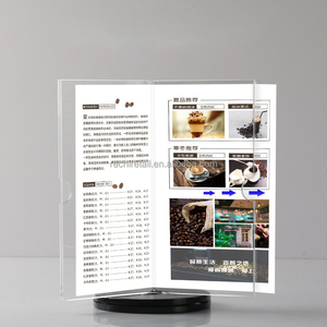 Rechi nhà hàng 360 ° acrylic đơn chủ 3 hoặc 6 bên xoay Acrylic quảng cáo Brochure Khuyến mãi giá Menu hiển thị chủ - Product Image 5