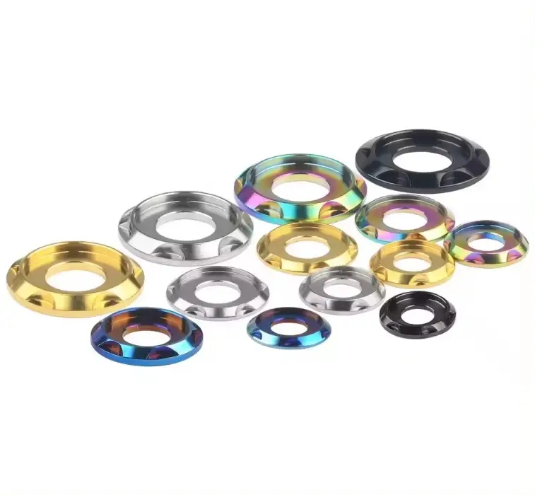 Factory high quality custom motorcycle modified ring rainbow titanium Shoulder drag spacers gaskets washer