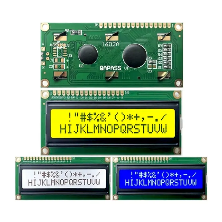 Écran numérique gris jaune vert rétro-éclairé matrice points LCD 1602 affichage bleu 5V 3.3v 16x2 caractères Module LCD vente en gros