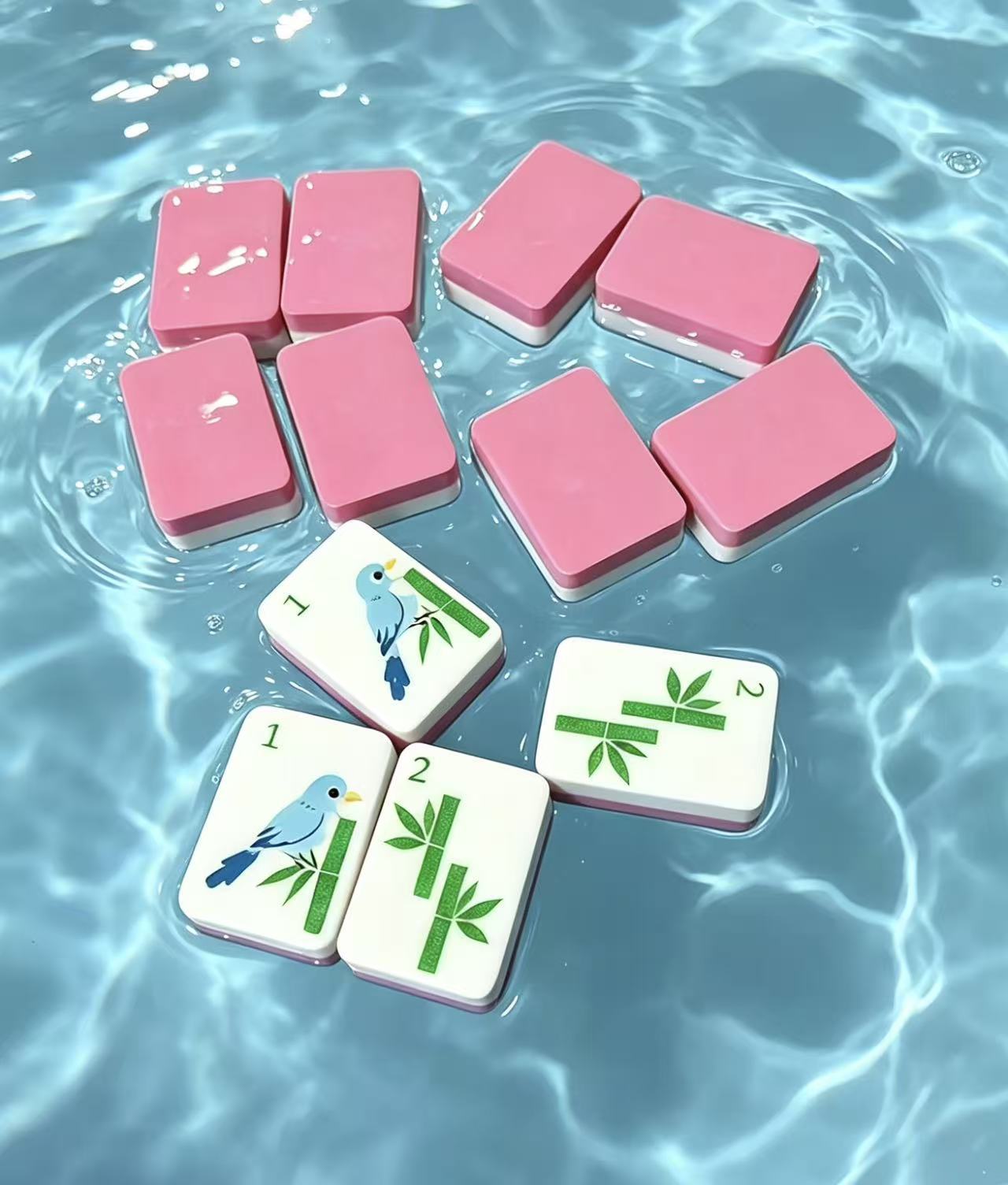 Pink mahjong tiles