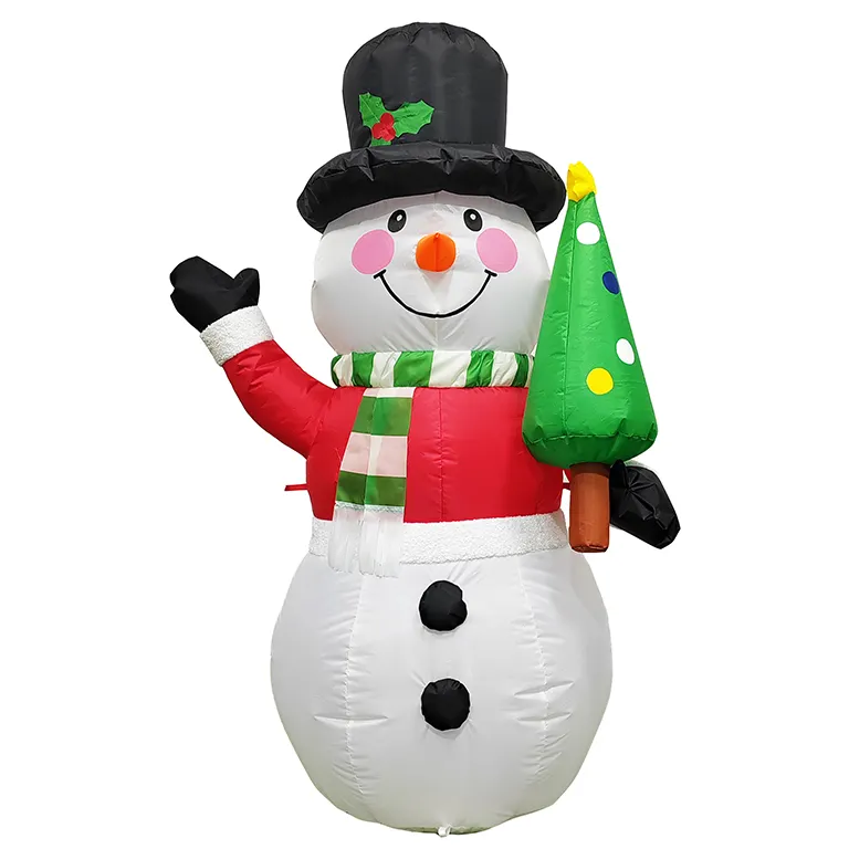 4FT pupazzo di neve con albero di Natale di natale all'aperto al coperto gonfiabile per celebrare eventi decorazioni
