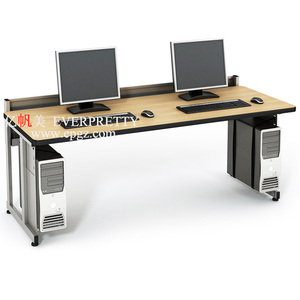 Escritorio de ordenador de oficina para persona doble para sala de ordenadores escolares de altura fija cómoda de alta calidad con tablero frontal - Product Image 2