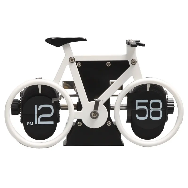 Orologio a vibrazione decorativo da scrivania a forma di bicicletta di Design europeo retrò meccanico all'ingrosso