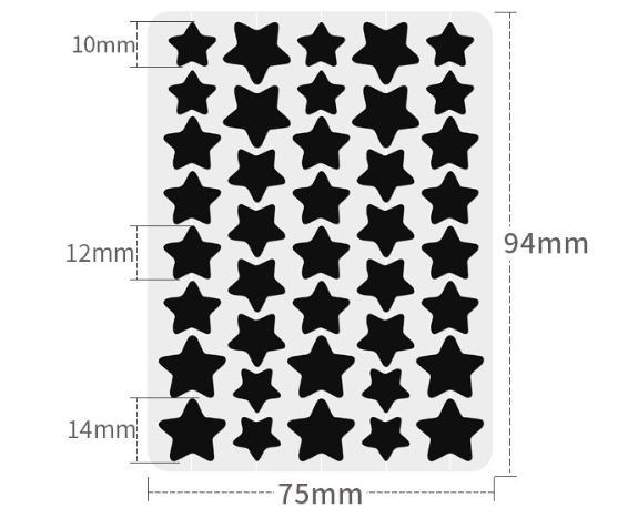 black 40 patches/sheet