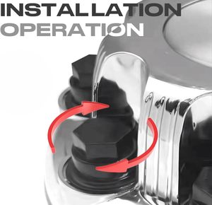 नए सार्वभौमिक फ्लोटिंग व्हील हब कवर के लिए चेवरलेट क्रूज़ मैलिबू कैप्टीवा-मिश्र धातु स्टील क्रोम ब्लैक - Product Image 6