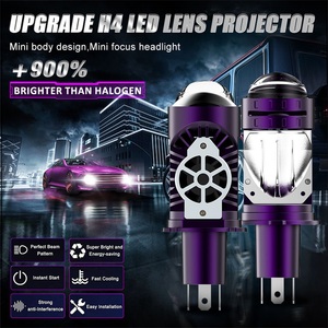 Süper parlak H4 projektör Led far camı Mini H4 Led Lens araba ışıkları lazer Led far ampulü H4 - Product Image 4