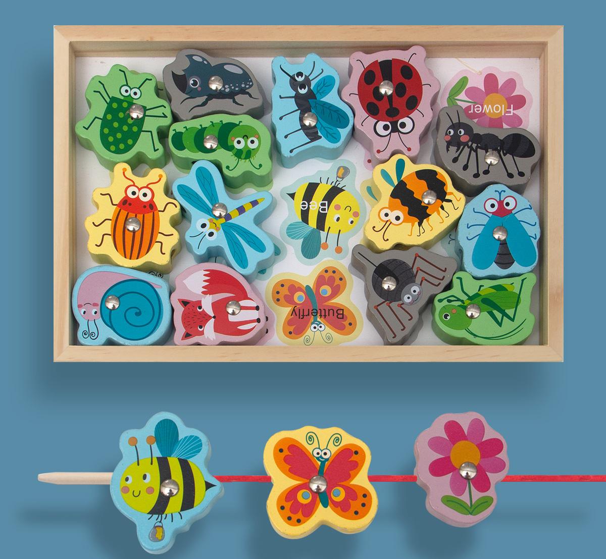 Boîte de jeu de perle de pêche d'insecte