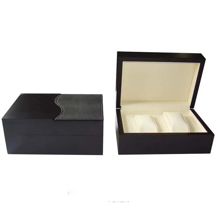 Best Selling Custom Logo Black Luxury Pu Leather Organizer Watch Display Strap Storage Packaging Gift Box Watch Box
