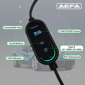 เครื่องชาร์จ AC EV 16A 1เฟสที่ชาร์จ Aefa แบบ1ประเภท2ประเภท IP67 3.7kW ปรับแต่งโลโก้ปัจจุบันได้ - Product Image 3